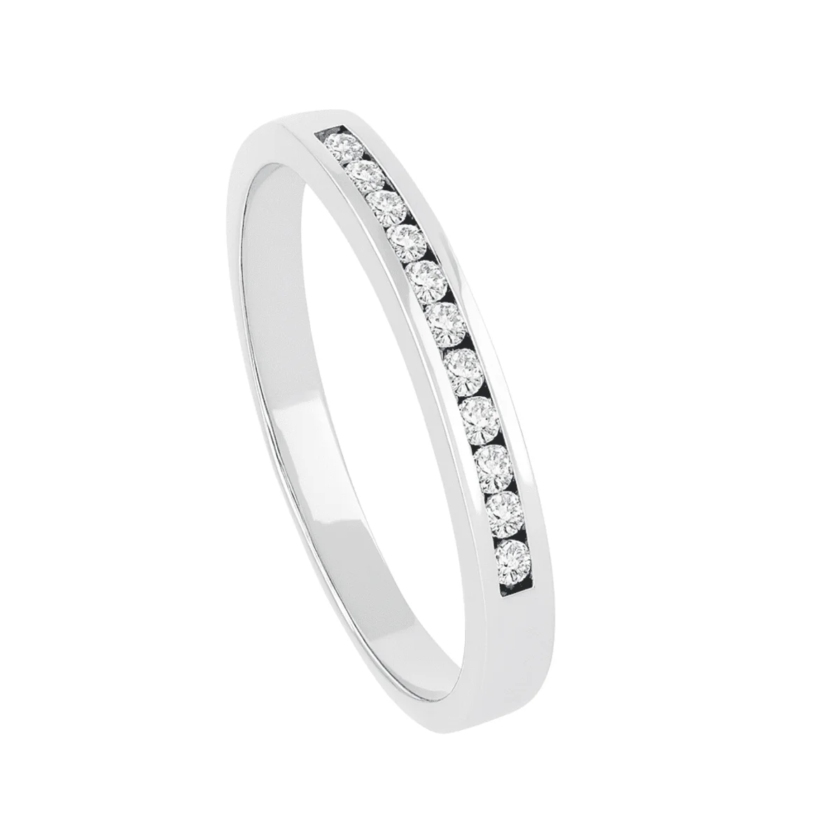 Sortija de diamante carril 0.11 ct para pedida y compromiso