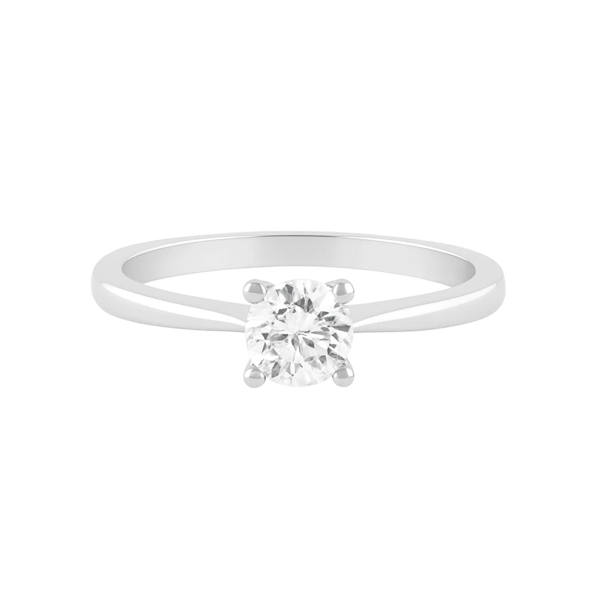 Sortija clásica de diamante 0.50 ct con 4 garras para anillo de compromiso