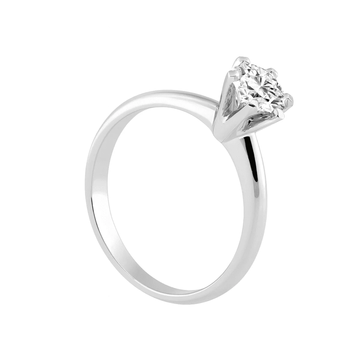 Sortija clásica de diamante 0.50 ct con 6 garras para pedida y compromiso